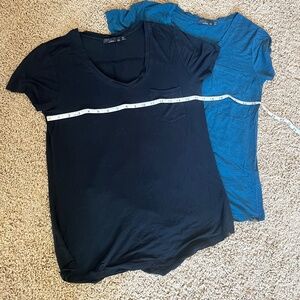 Two Prana T-shirts - black and navy blue